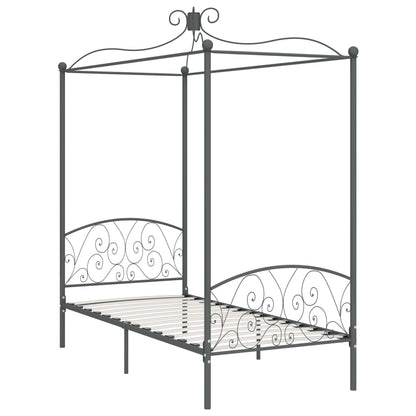 vidaXL Bed Frame | Grey | Metal, Plywood | Single | Bed Frame | Rectangular