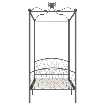 vidaXL Bed Frame | Grey | Metal, Plywood | Single | Bed Frame | Rectangular