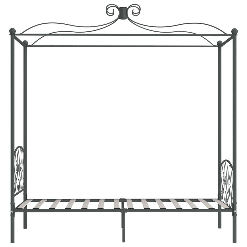 vidaXL Bed Frame | Grey | Metal, Plywood | Single | Bed Frame | Rectangular