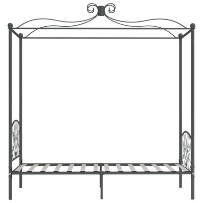 vidaXL Bed Frame | Grey | Metal, Plywood | Single | Bed Frame | Rectangular