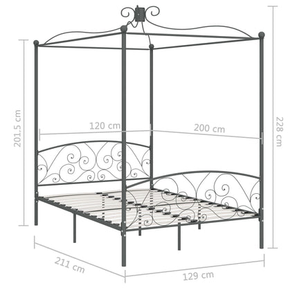 vidaXL Bed Frame | Grey | Metal | Double |  Appealing Design  | Bed Frame