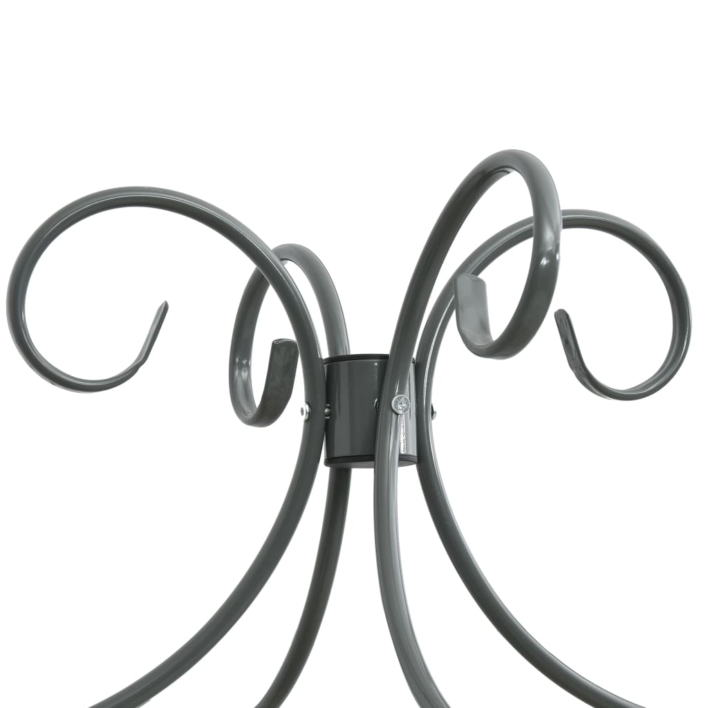 284484 vidaXL Canopy Bed Frame without Mattress Grey Metal 160x200 cm