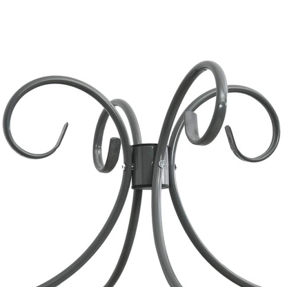 284485 vidaXL Canopy Bed Frame without Mattress Grey Metal 180x200 cm Super King