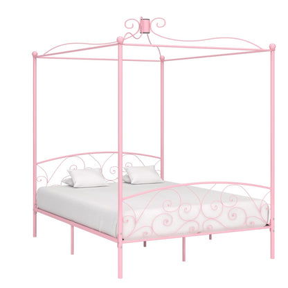 vidaXL Bed Frame | Pink | Metal | Super King | Decorative Inlays | Bed Frame