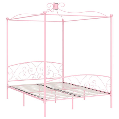 vidaXL Bed Frame | Pink | Metal | Super King | Decorative Inlays | Bed Frame
