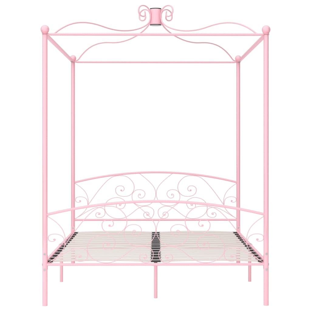 vidaXL Bed Frame | Pink | Metal | Super King | Decorative Inlays | Bed Frame