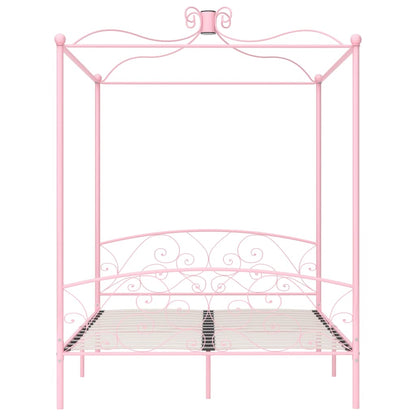 vidaXL Bed Frame | Pink | Metal | Super King | Decorative Inlays | Bed Frame