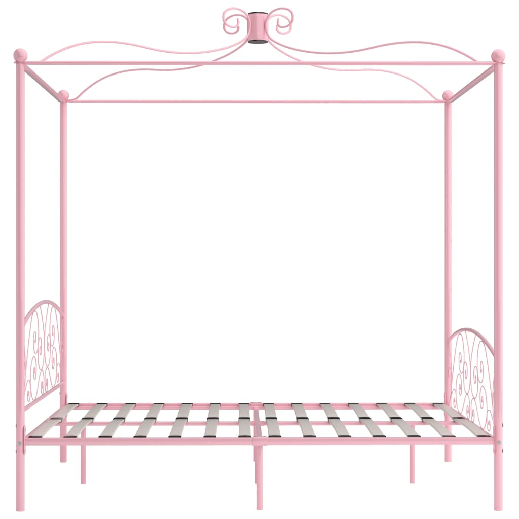 vidaXL Bed Frame | Pink | Metal | Super King | Decorative Inlays | Bed Frame