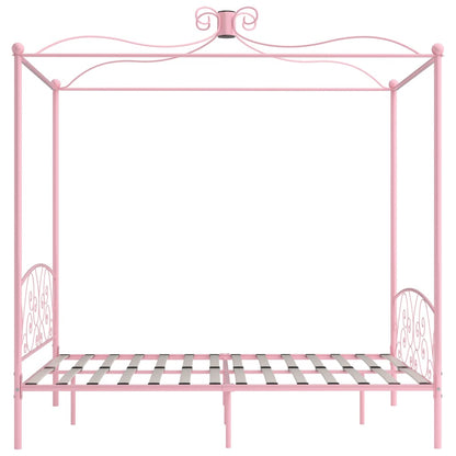 vidaXL Bed Frame | Pink | Metal | Super King | Decorative Inlays | Bed Frame