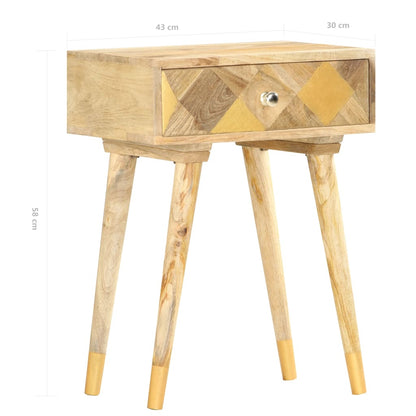 vidaXL Bedside Cabinet 43x30x58 cm Solid Mango Wood