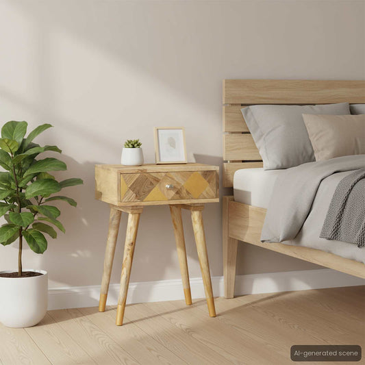 285857 vidaXL Bedside Cabinet 43x30x58 cm Solid Mango Wood