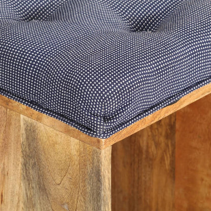 vidaXL Hall Bench | Natural wood, Grey | Solid mango wood, 100% polyester fabric