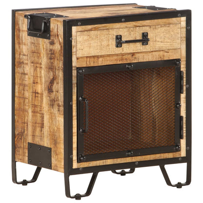 285892 vidaXL Bedside Cabinet 43x30x51 cm Solid Rough Mango Wood