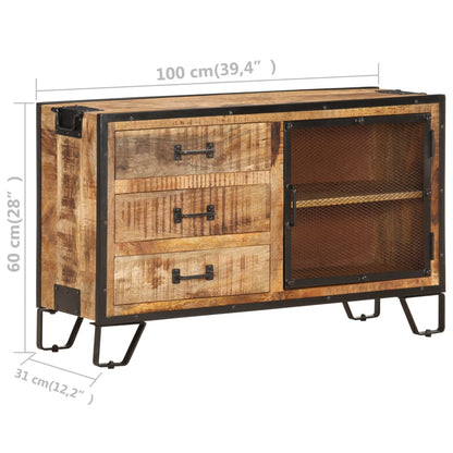 285894 vidaXL Sideboard 100x31x60 cm Solid Rough Mango Wood