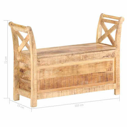 285904 vidaXL Hall Bench 103x33x72 cm Solid Mango Wood