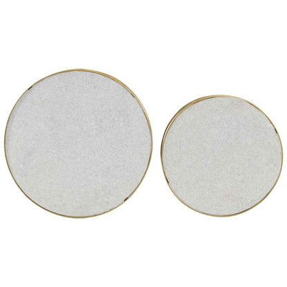 285911 vidaXL 2 Piece Coffee Table Set Marble Brass and White