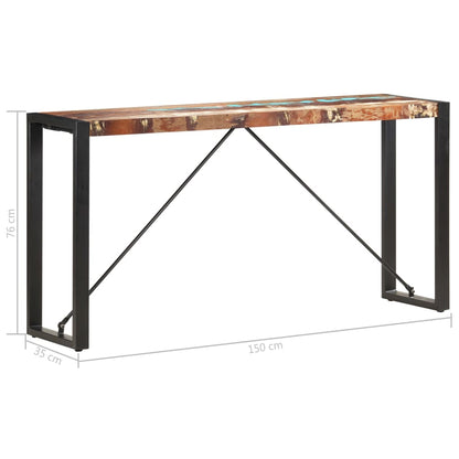 vidaXL Console Table 150x35x76 cm Solid Reclaimed Wood