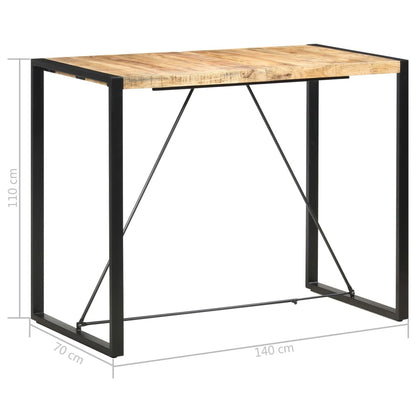 vidaXL Bar Table | Mango Wood | Solid Mango Wood, Steel | Large | Industrial