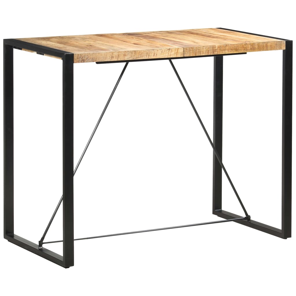 vidaXL Bar Table | Mango Wood | Solid Mango Wood, Steel | Large | Industrial