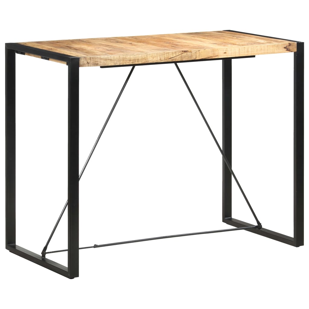 vidaXL Bar Table | Mango Wood | Solid Mango Wood, Steel | Large | Industrial