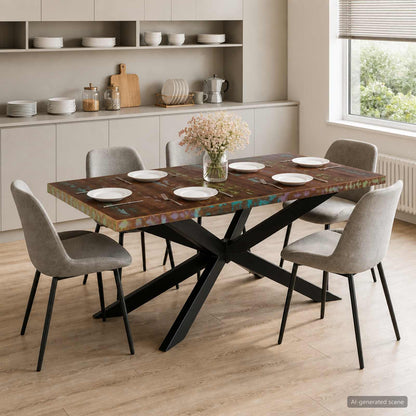 285966 vidaXL Dining Table 180x90x76 cm Solid Reclaimed Wood