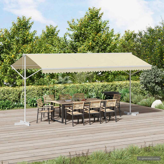 145883 vidaXL Free Standing Awning 500x300 cm Cream