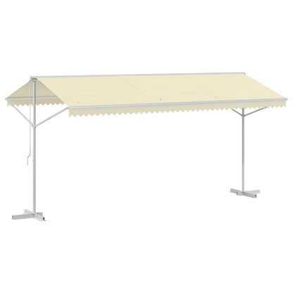 145883 vidaXL Free Standing Awning 500x300 cm Cream