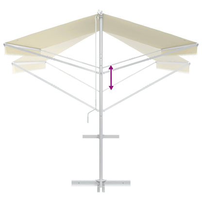 145883 vidaXL Free Standing Awning 500x300 cm Cream