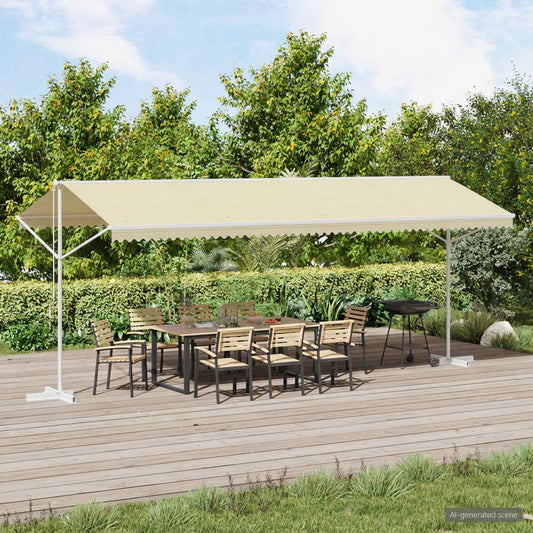 145884 vidaXL Free Standing Awning 600x300 cm Cream
