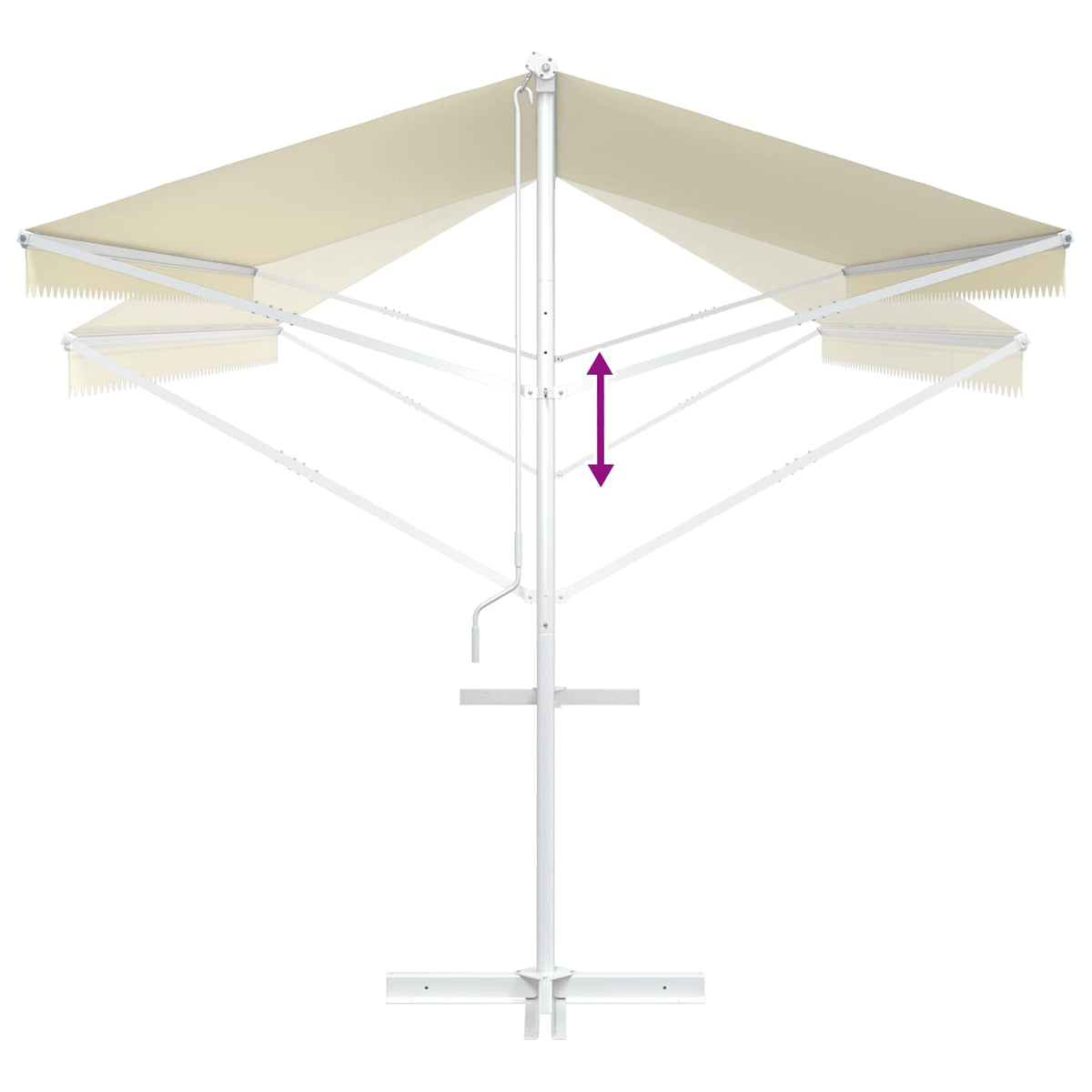 145884 vidaXL Free Standing Awning 600x300 cm Cream
