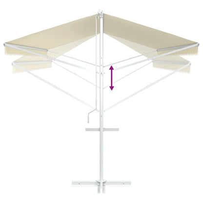 145884 vidaXL Free Standing Awning 600x300 cm Cream