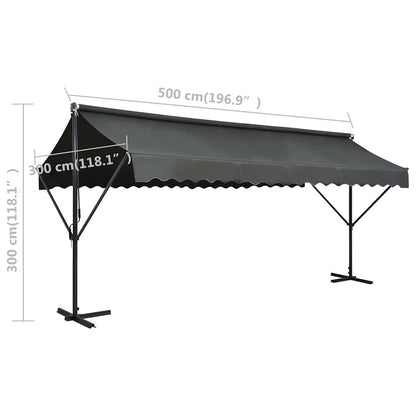 145887 vidaXL Free Standing Awning 500x300 cm Anthracite