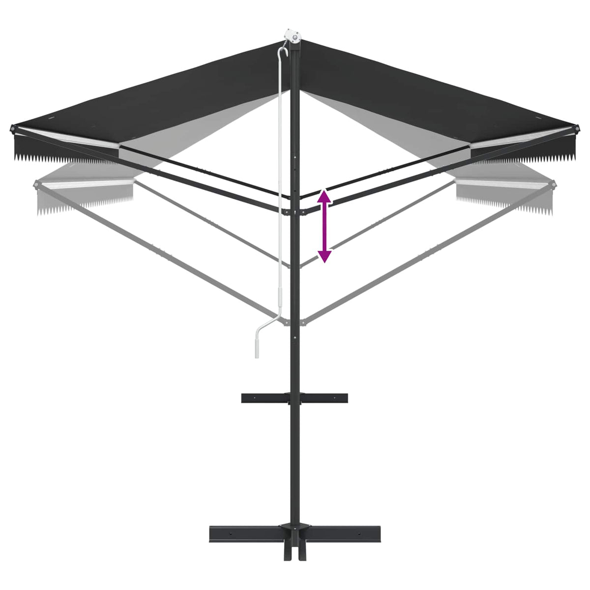145887 vidaXL Free Standing Awning 500x300 cm Anthracite
