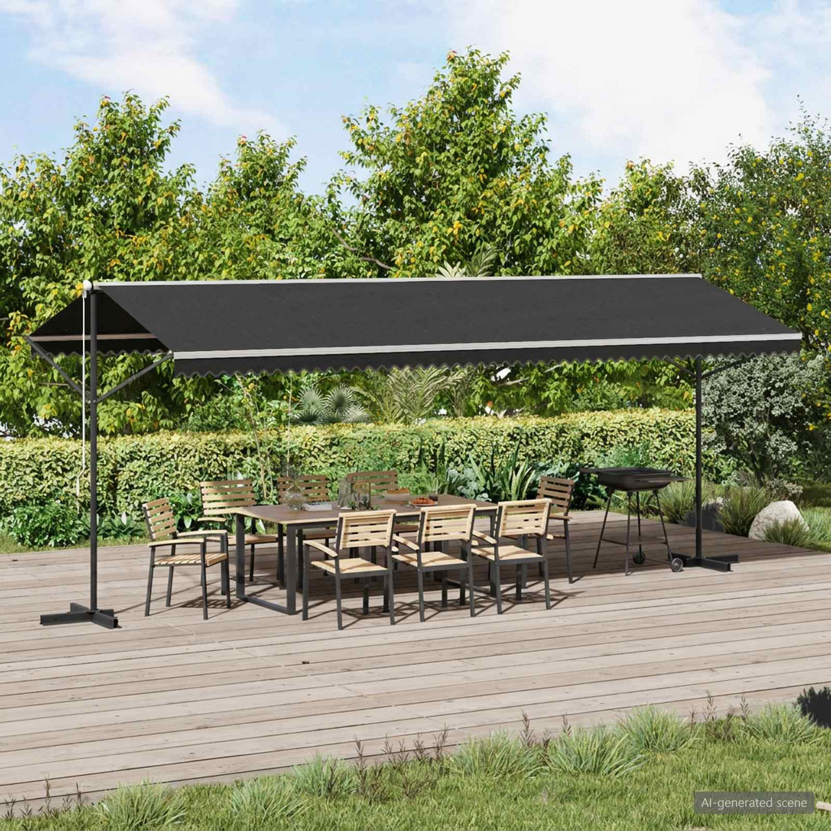 145888 vidaXL Free Standing Awning 600x300 cm Anthracite