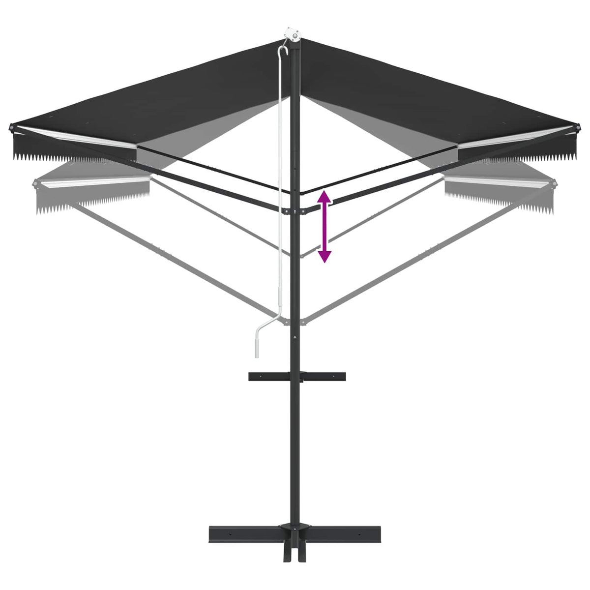 145888 vidaXL Free Standing Awning 600x300 cm Anthracite
