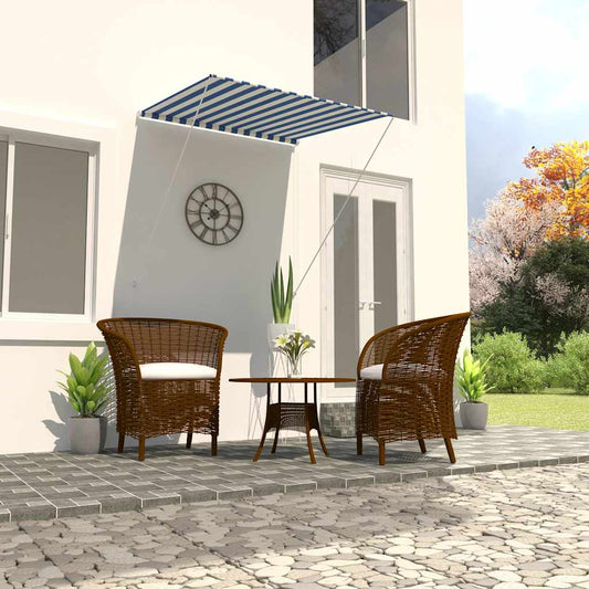 vidaXL Retractable Awning 100x150 cm Blue and White