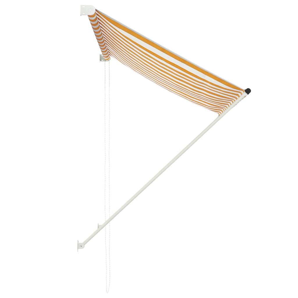 vidaXL Retractable Awning 100x150 cm Yellow and White