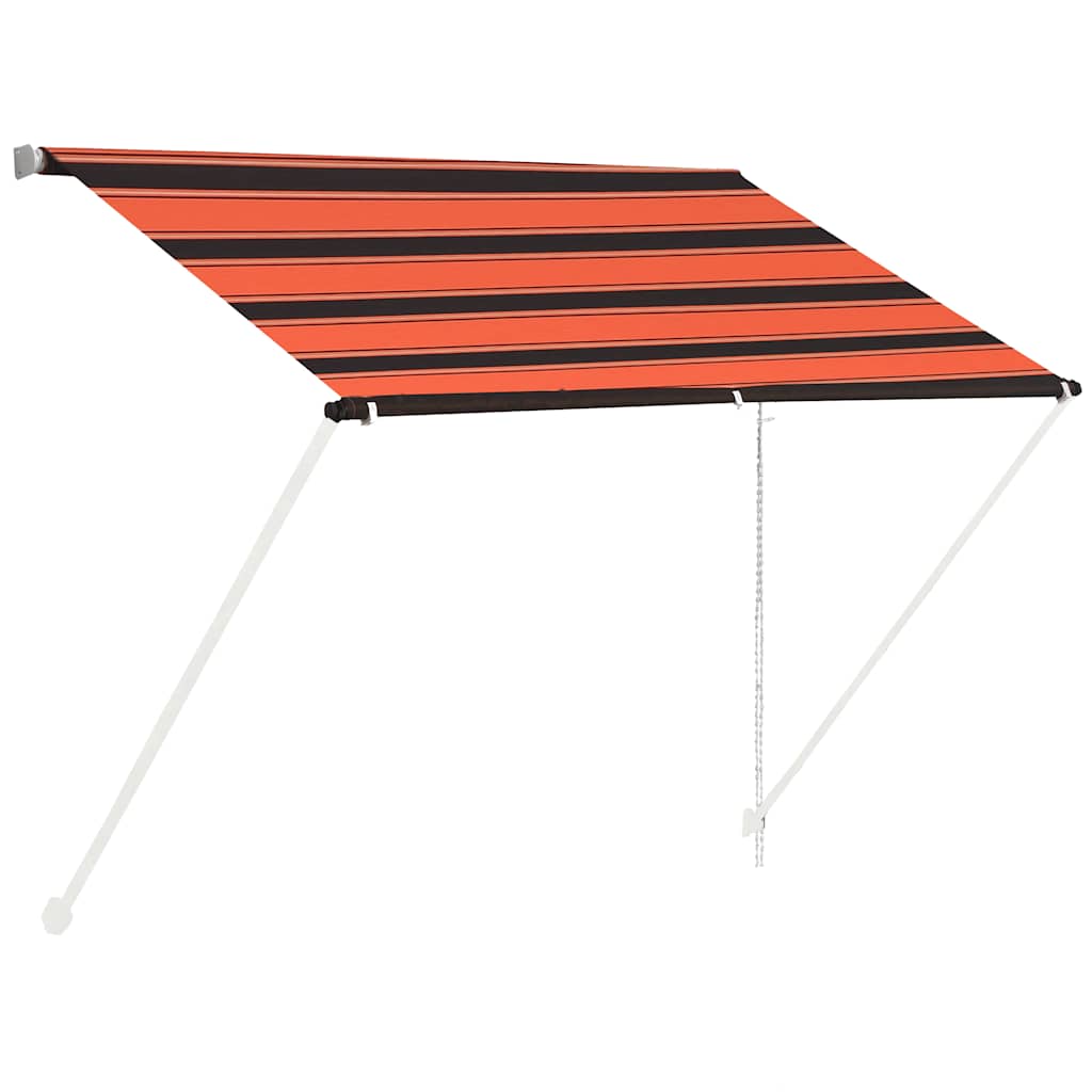 vidaXL Retractable Awning 100x150 cm Orange and Brown