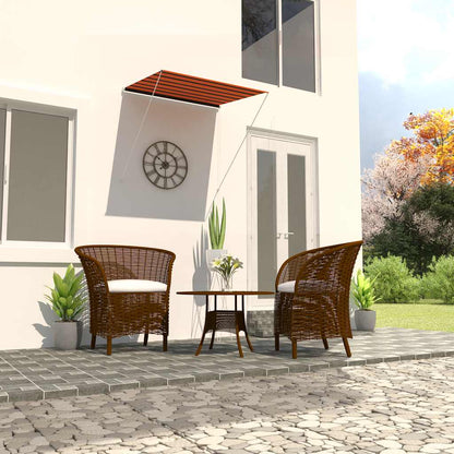 vidaXL Awning | Orange and Brown | Steel and 100% polyester | 150x150 cm