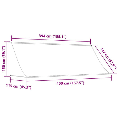 vidaXL Retractable Awning 400x150 cm Orange and Brown