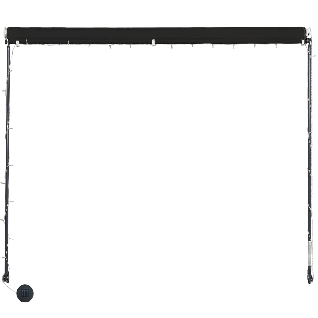 vidaXL Retractable Awning with LED 100x150 cm Anthracite