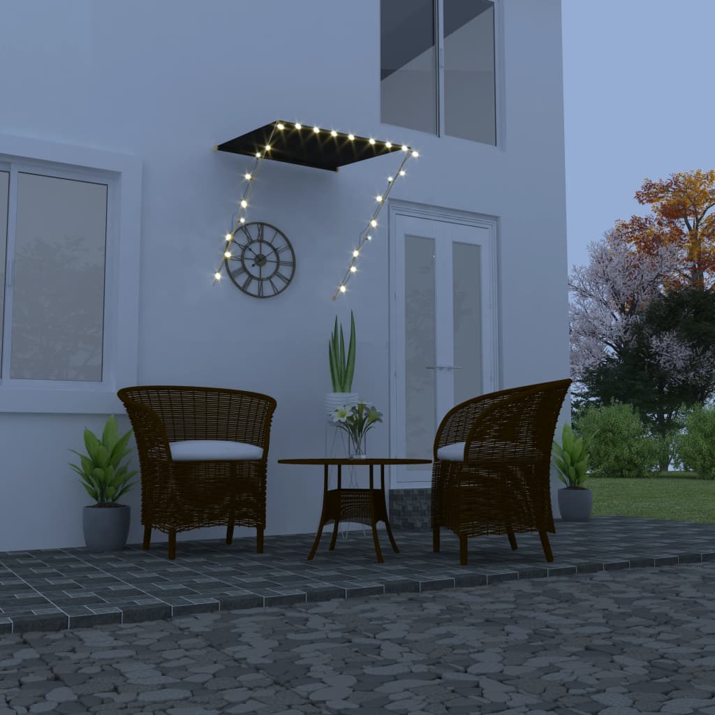 vidaXL Retractable Awning with LED 100x150 cm Anthracite