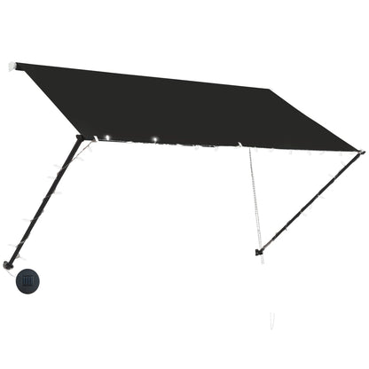 145917 vidaXL Retractable Awning with LED 250x150 cm Anthracite