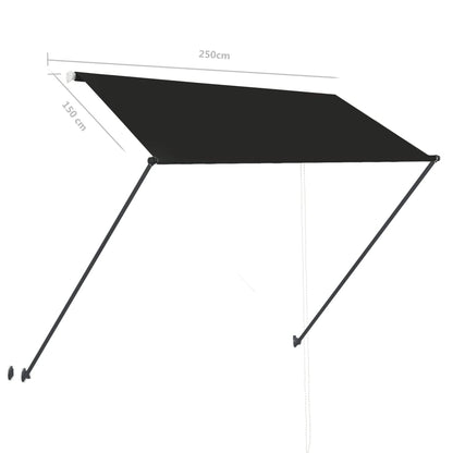 145917 vidaXL Retractable Awning with LED 250x150 cm Anthracite