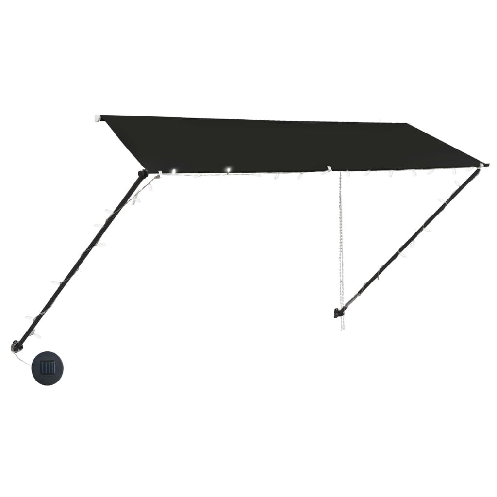 145918 vidaXL Retractable Awning with LED 300x150 cm Anthracite
