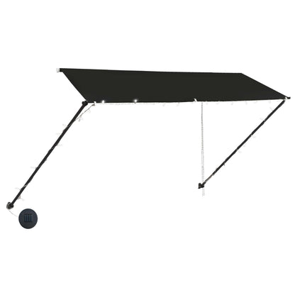 145918 vidaXL Retractable Awning with LED 300x150 cm Anthracite