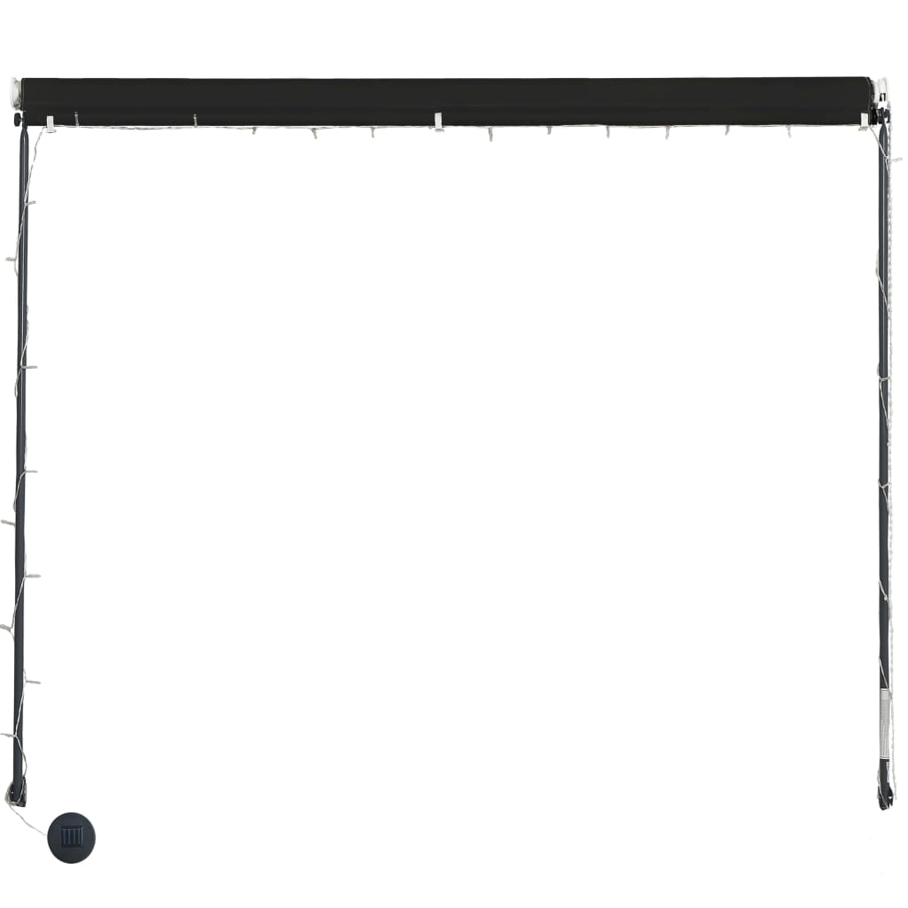 145918 vidaXL Retractable Awning with LED 300x150 cm Anthracite