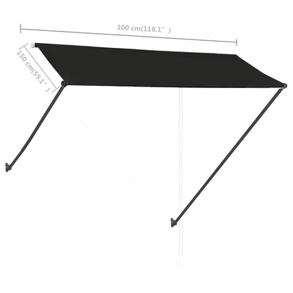 vidaXL Retractable Awning with LED 300x150 cm Anthracite