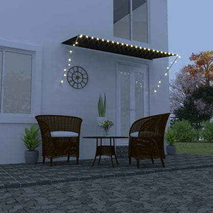 145918 vidaXL Retractable Awning with LED 300x150 cm Anthracite