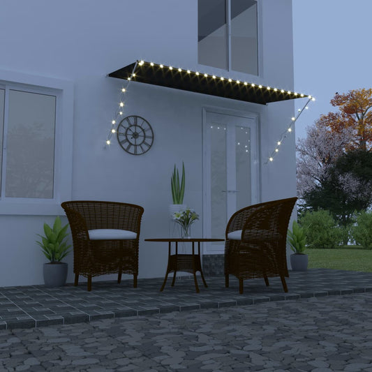 145918 vidaXL Retractable Awning with LED 300x150 cm Anthracite